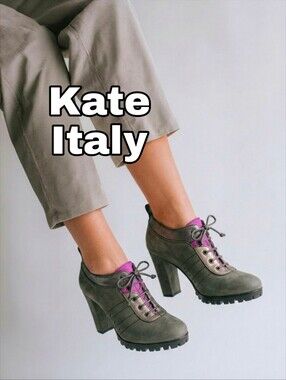 Flash Sale Kate Italy Made Womens 35 5 Nubuck Leather Lace Up Oxfords Heels